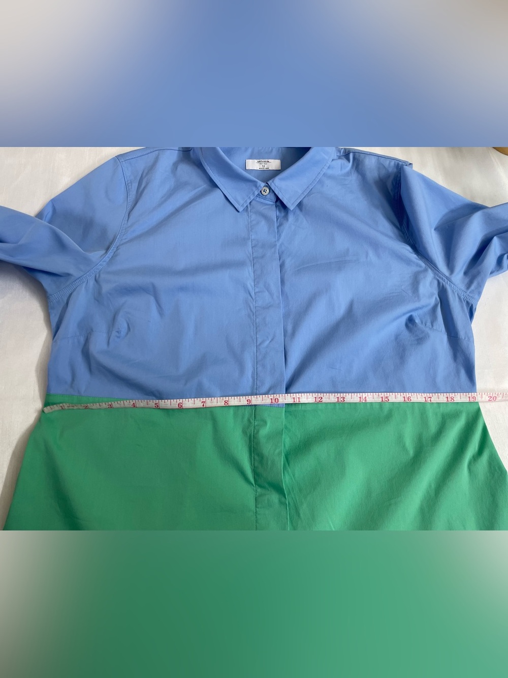 UNTUCKit Women's Stretch Cotton Colorblock Meryl Shirtdress Size 12 - Picture 11 of 16